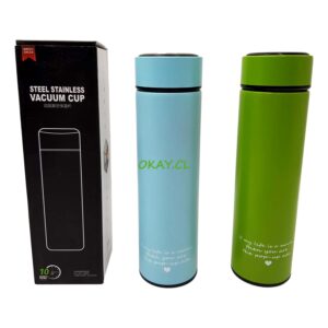 Termo acero inoxidable color celeste y verde 500ml - Imagen 1