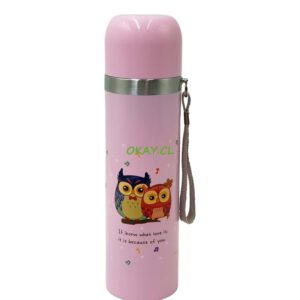 Termo rosado con búho hermoso diseño - Imagen 1