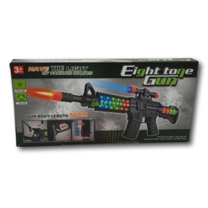 Ametralladora con luces multicolores y sonidos juguete 45 cm longitud - Imagen 1