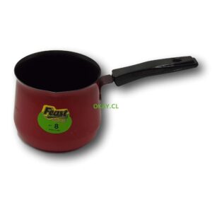 Lechero pequeño de teflón color rojo 8 pulgadas - Imagen 1