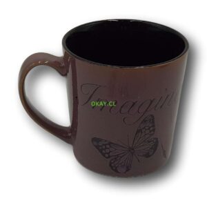 Set Mugs cerámica interior negro colores café, rojo, azul - Imagen 1
