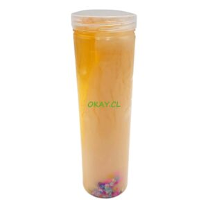 Frasco cilíndrico Slime masa colores celeste, verde, amarillo,rosado,naranjo 5x19cm - Imagen 1