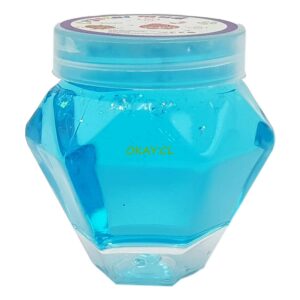 Frasco hexagonal Slime masa celeste, verde, amarillo morado, rosado 6x7cm - Imagen 1