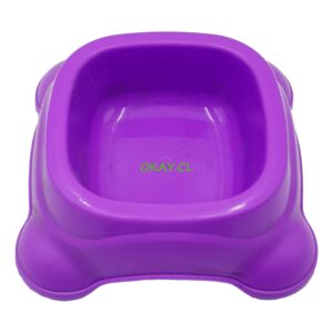 Comedero cuadrado mascota colores morado rosado celeste 17 cm - Imagen 1