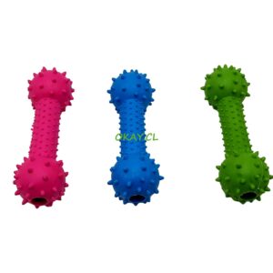 Juguetes para mascota diseño huesos colores celeste, verde, rosado 5x15cm - Imagen 1