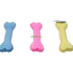 Juguetes para mascota diseño galleta con espinas colores amarillo, celeste, rosado, blanco invierno 5x15cm - Imagen 1