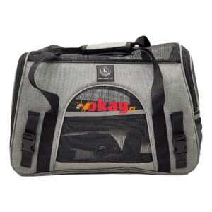Bolso transportador de mascota gris - Imagen 1
