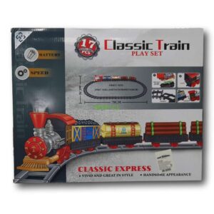Set de tren a batería estilo clasico.Locomotora, 3 vagones y rieles . - Imagen 2