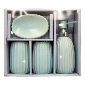 Set accesorios de baño cuatro piezas blanco moderno - Imagen 1