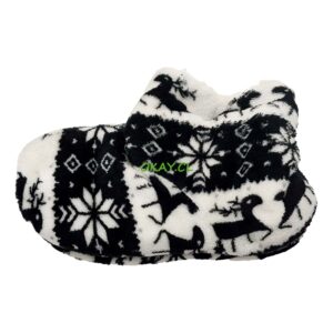zapatilla de casa diseños navidad bicolor blanco- negro, leste- blanco, café blanco 11x26 por docena - Imagen 1
