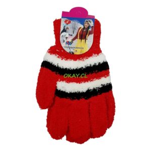Guantes sky color rosado, negro, rojo ,morado celeste con rayas 12x21cm - Imagen 1