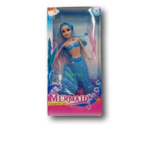 Muñeca sirena estilo Barbie celeste - Imagen 1