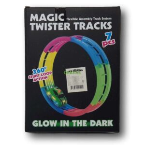 Pista flexible twister giro de 360 grados con un mini auto carrera - Imagen 2