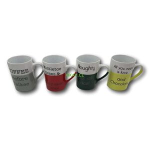 Mugs cerámica bicolor blanco con frases motivacionales en inglés - Imagen 1