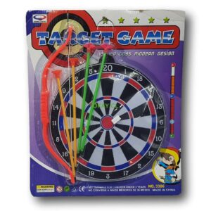 Set de lanzador de dardos con tablero, arco y 4dardos de plástico de Juguete. - Imagen 1