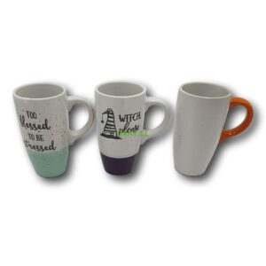 tazones cerámica alargados blancos bicolor - Imagen 1