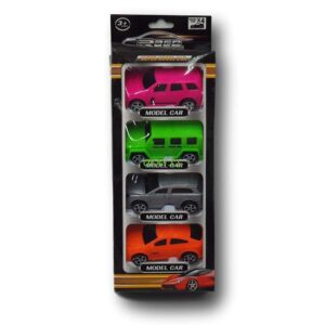 Set 4 Mini autos de colores rojo, verde, amarillo y azul. - Imagen 1