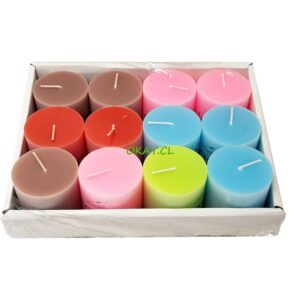 Set 12 velas variados colores y aromas en caja 21 x5 cm - Imagen 1