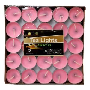 Set 20 Velas tea light blancas caja 18x4cm - Imagen 1