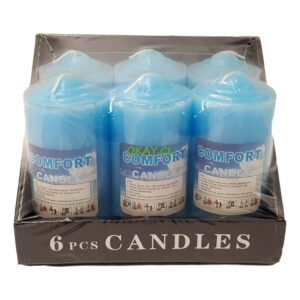 Set de 6 velas celeste 17x12cm - Imagen 1