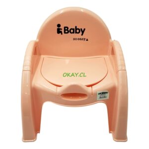 Inodoro para niños portátil diseño silla color rosado 34x23 cm - Imagen 1