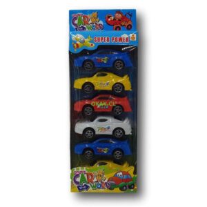 Set 6 Mini autos deportivos de colores rojo, blanco, amarillo y azul. - Imagen 1
