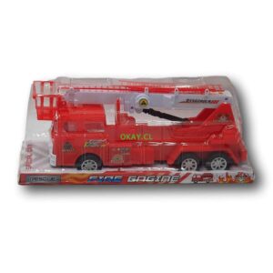 Carro de bomberos rojo con escalera telescópica. - Imagen 1