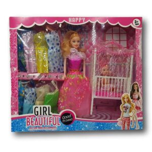 Muñeca estilo Barbie con set de vestuario de variados diseños - Imagen 1