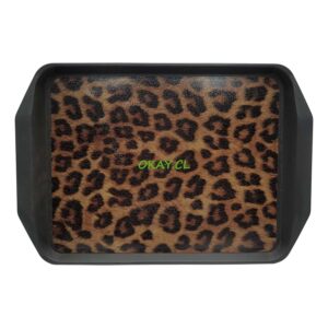 Bandeja rectangular negra diseño piel leopardo 30x43 - Imagen 1