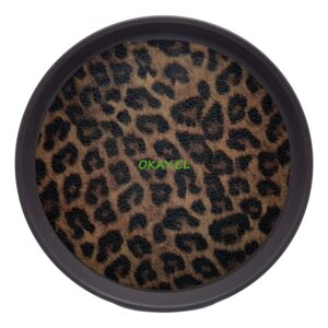 Bandeja rectangular negra diseño piel de leopardo 35cm - Imagen 1