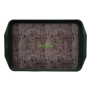 Bandeja rectangular negra diseño papel envejecido 24x37 - Imagen 1