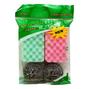 Pack de limpieza 2 esponjas y2 esponja de metal - Imagen 1