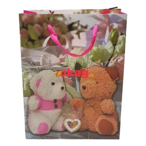 Bolsa de regalo osos flores 25 x 32 - Imagen 1