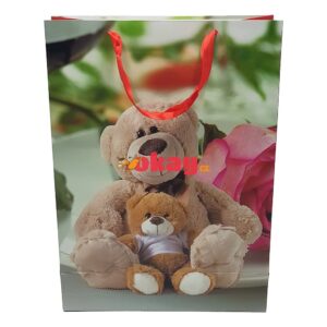 Bolsa de regalo osos flores 31 x 42 - Imagen 1