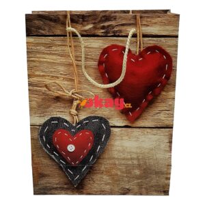 Bolsa de regalo con accesorio corazones 25 x 32 - Imagen 1