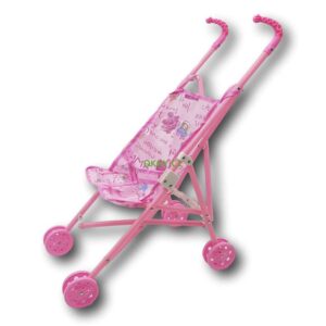 Coche muñecas rosa y blanco con diseño 4Ruedas - Imagen 1