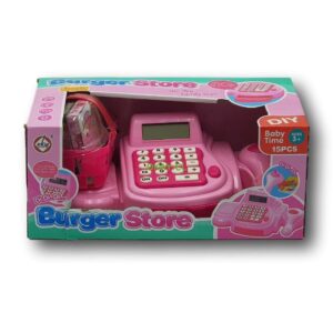 Set caja registradora rosada con 15 piezas - Imagen 1