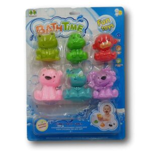 Set de 6 figuras de animales de colores para baño de bebe - Imagen 1