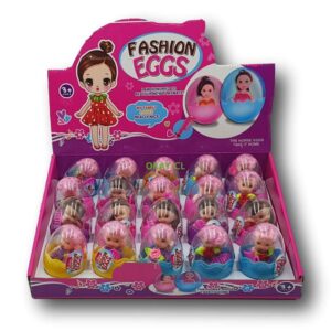 Set de mini muñecas en huevos transparentes y celeste - Imagen 2