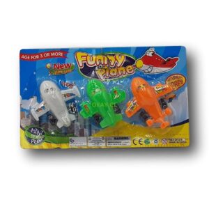 Set 3 mini aviones jumbo de colores con ruedas. - Imagen 1