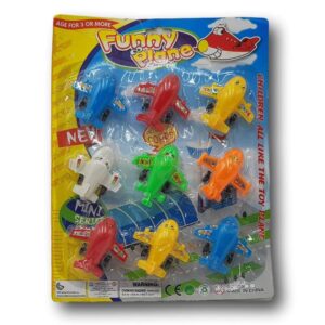 Set 9 mini aviones jumbo de colores con ruedas. - Imagen 1
