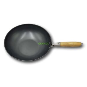 Wok de teflon mango de madera - Imagen 1