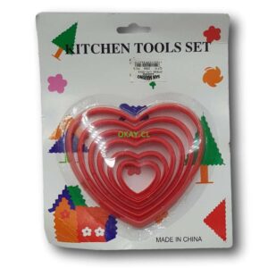 Set molde para galletas 6 tamaños diferentes color rojo - Imagen 1