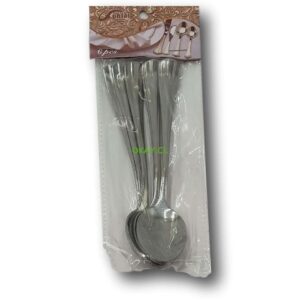 Set de 6 cucharas de sopa, liso acero inoxidable - Imagen 1