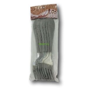 Set de 6 tenedores liso acero inoxidable - Imagen 1