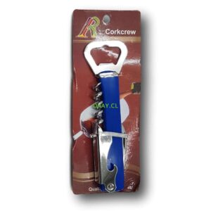 Saca corcho abre lata destapador botellas azul - Imagen 1