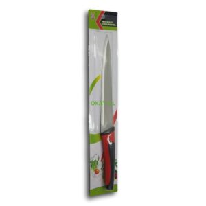Cuchillo de carne de 20 cm (8 pulgadas) con mango rojo y negro - Imagen 1