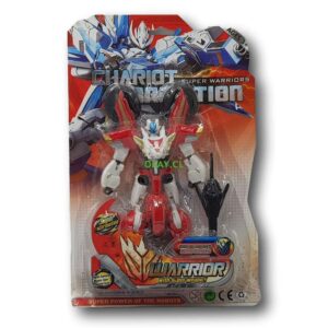Robot estilo transformer bicolor rojo y blanco - Imagen 1
