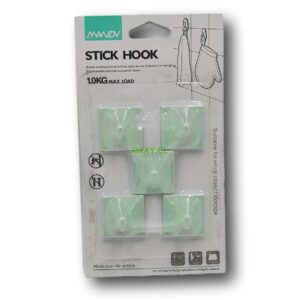 Set 5 ganchos adhesivos de pared transparente - Imagen 1
