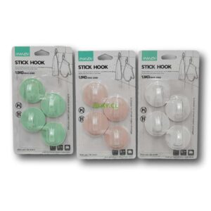 Set de 4 ganchos adhesivos pared redondo color verde pastel - Imagen 2